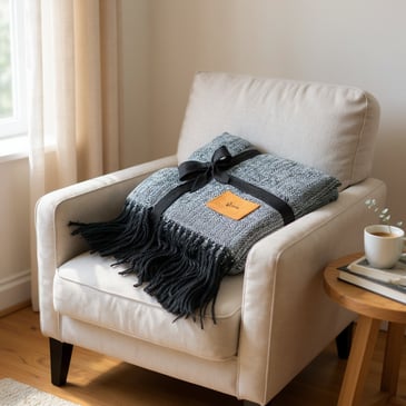 Everlasting throw blanket with custom logo: cozy corporate holiday swag under $50.