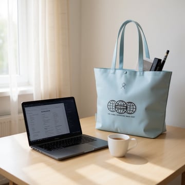 Hydro Flask Tag Along Tote bag with custom imprint: durable branded holiday gift under $25.